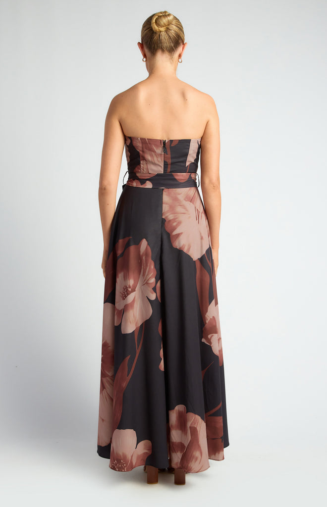 Winnie Split Maxi Dress - Black/Brown