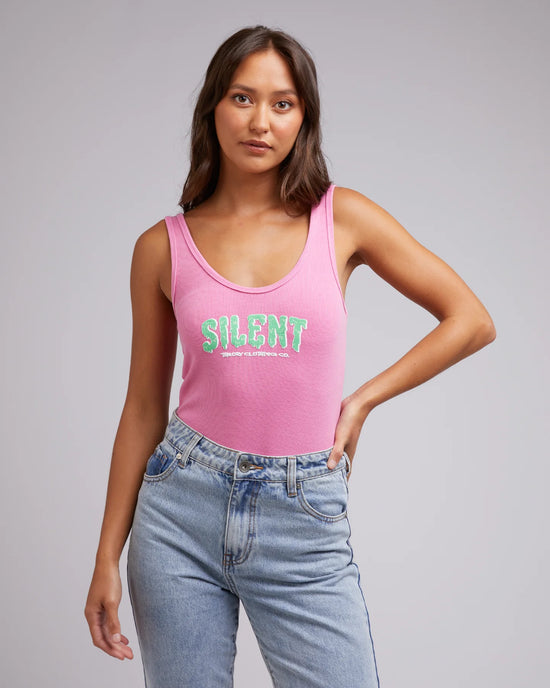 Silent Theory Melting Merch Bodysuit - Bright Pink