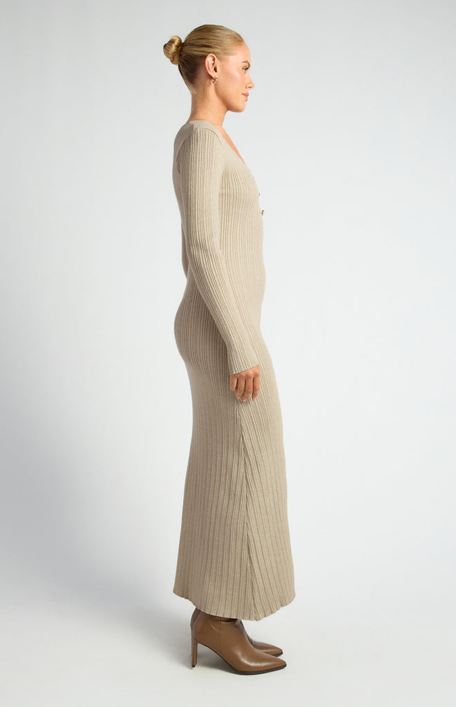 Azithon Knit Midi Dress - Sand
