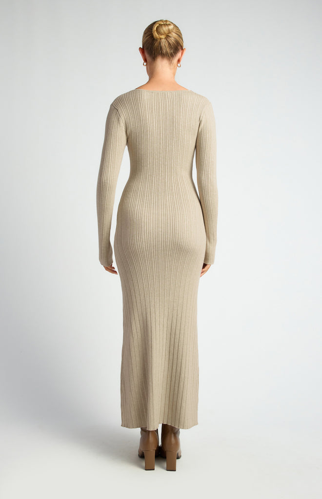Azithon Knit Midi Dress - Sand