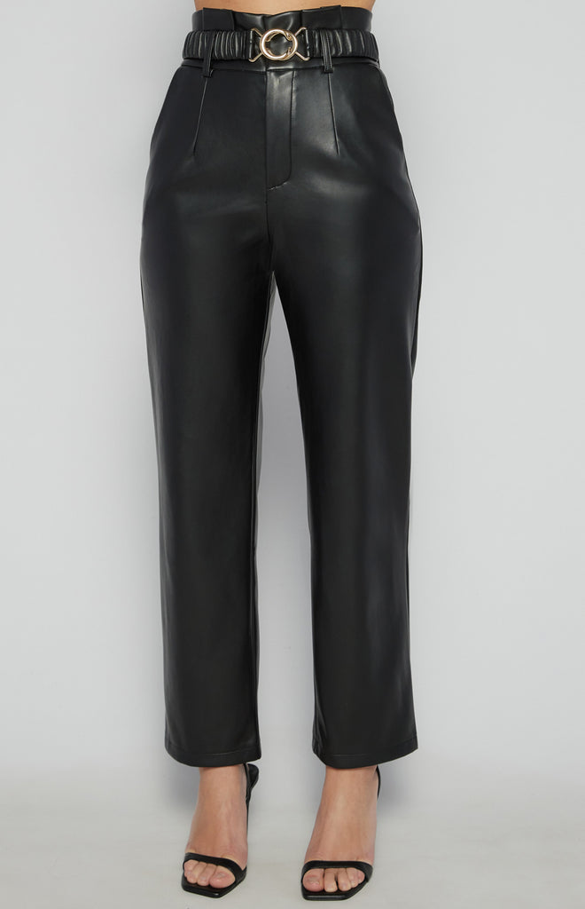 Murillo Faux Leather Pant - Black