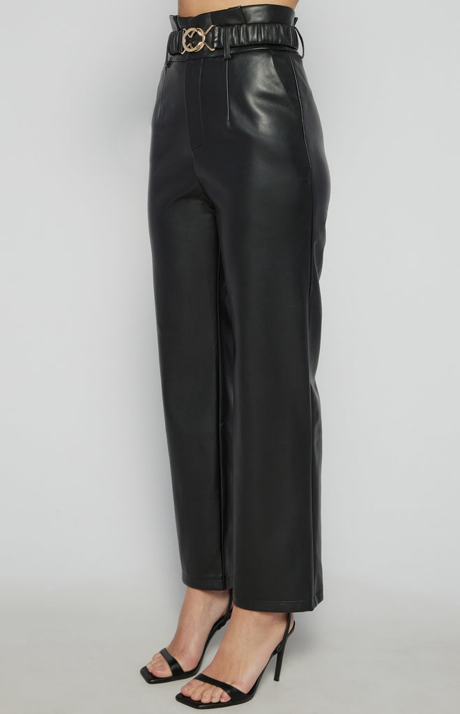 Murillo Faux Leather Pant - Black