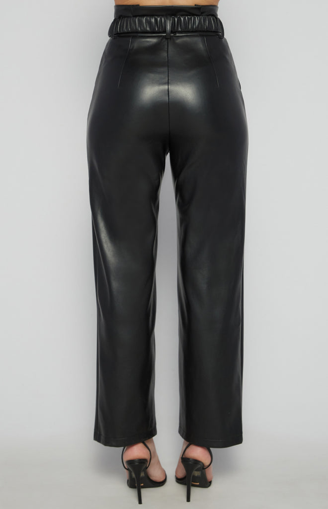 Murillo Faux Leather Pant - Black