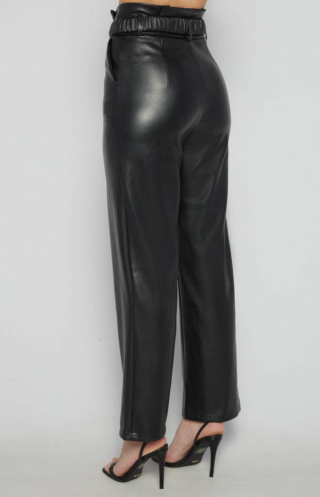 Murillo Faux Leather Pant - Black