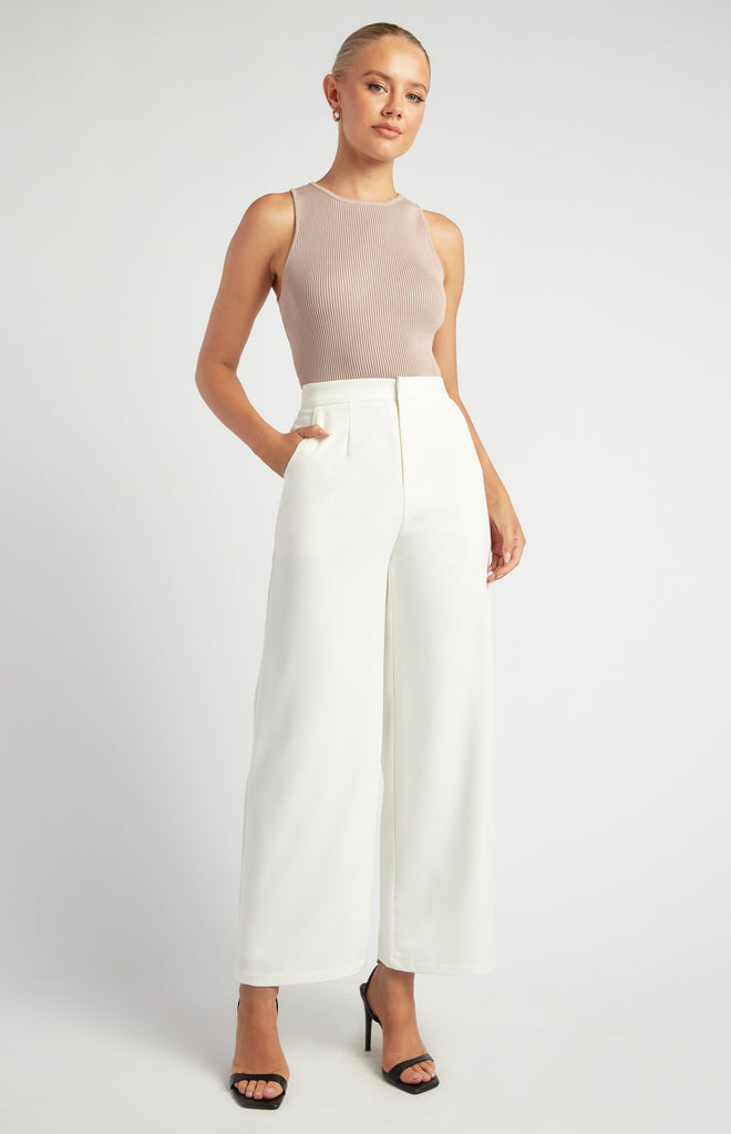 Atineck Straight Leg Pants - White