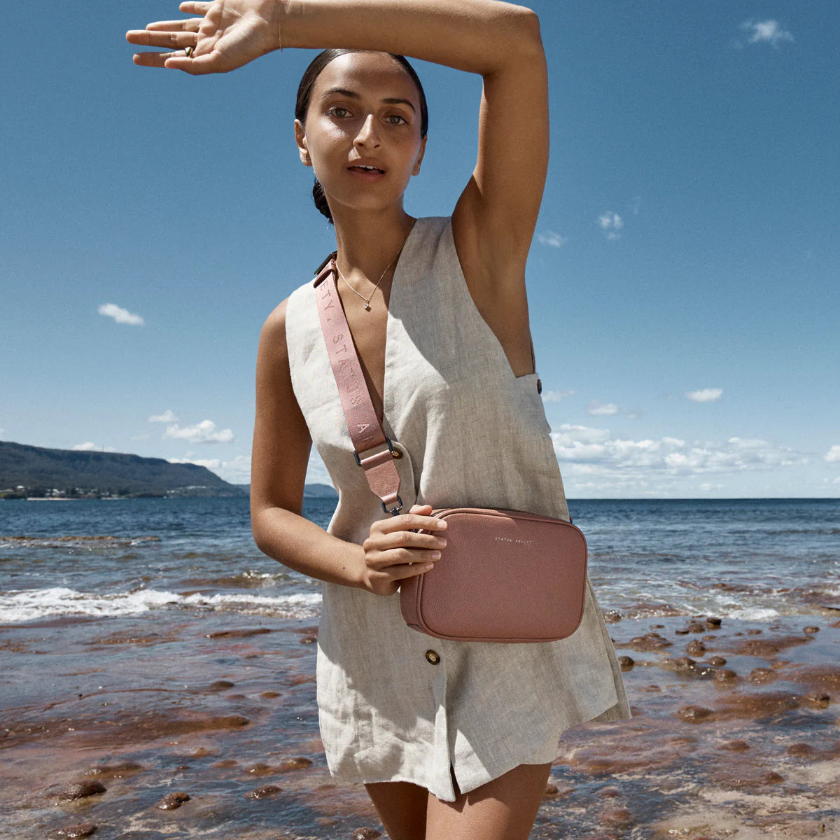 Status Anxiety - Plunder Bag Webbed Strap - Dusty Rose