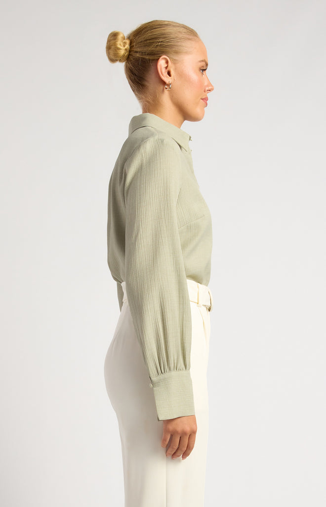 Gonton Long Sleeve Blouse - Sage