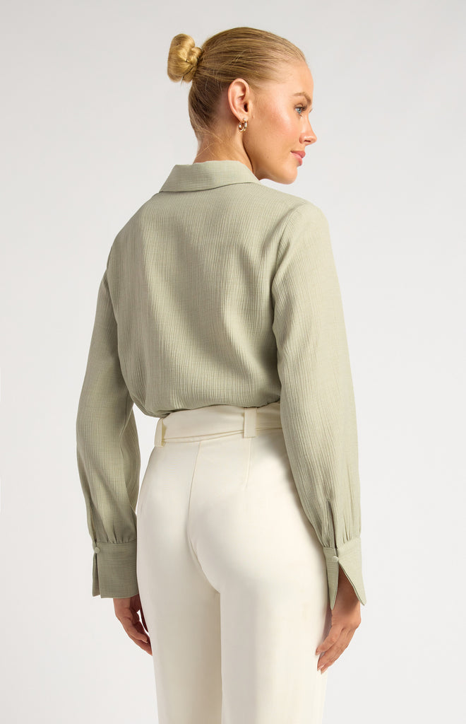 Gonton Long Sleeve Blouse - Sage