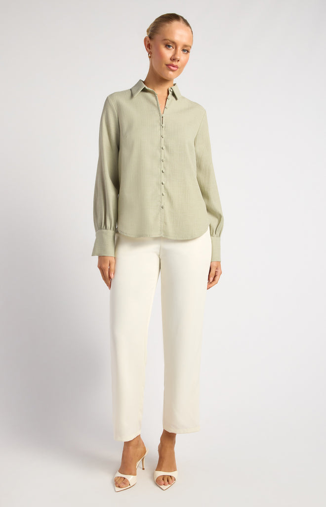 Gonton Long Sleeve Blouse - Sage