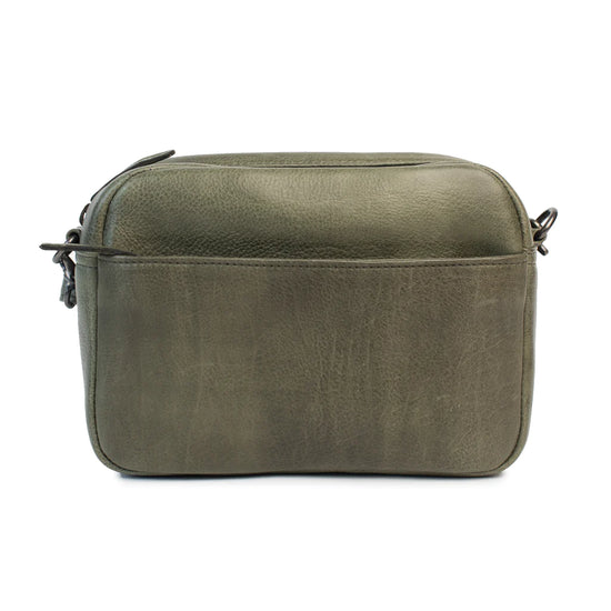 Dusky Robin Leather Head In The Clouds Bag - Olive