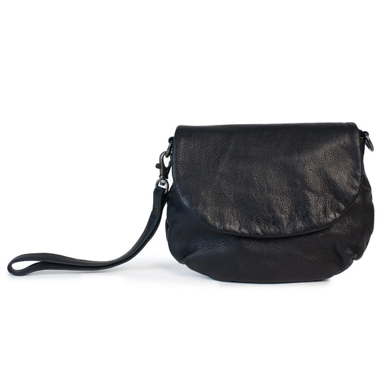Dusky Robin Leather Zoe Bag/Clutch - Black
