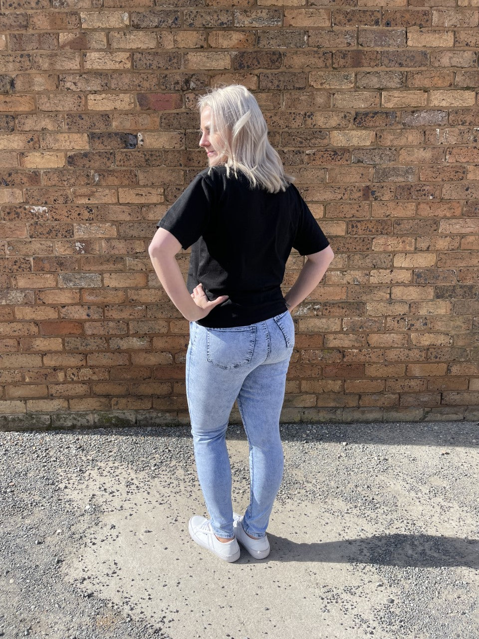 Vegas Tie Waist Jean - Blue Washed