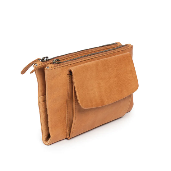 Load image into Gallery viewer, Dusky Robin Leather Frankie Wallet - Tan
