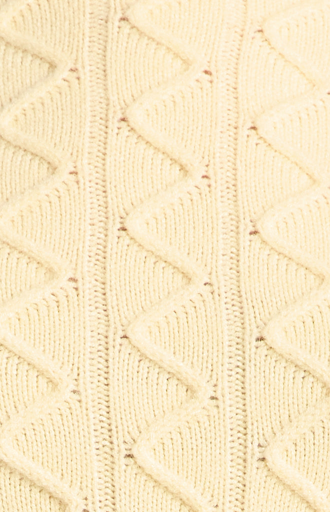 Zig Zag Textured Knit/Top - Lemon