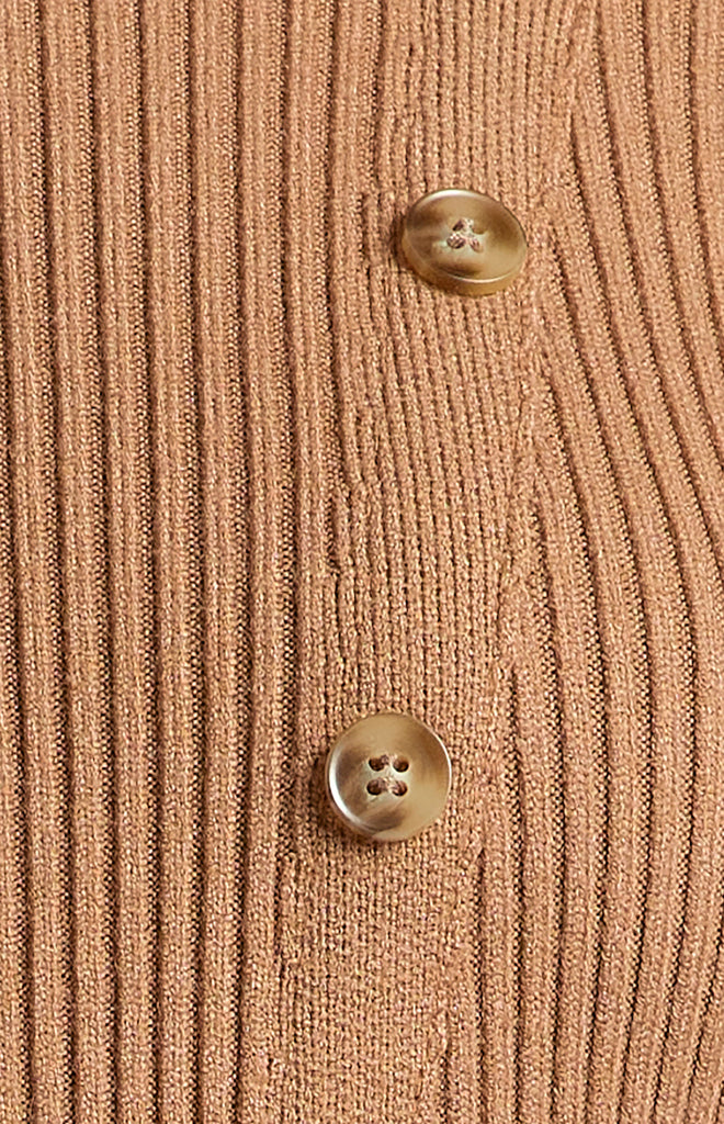 Albina Button Knit/Top - Coffee