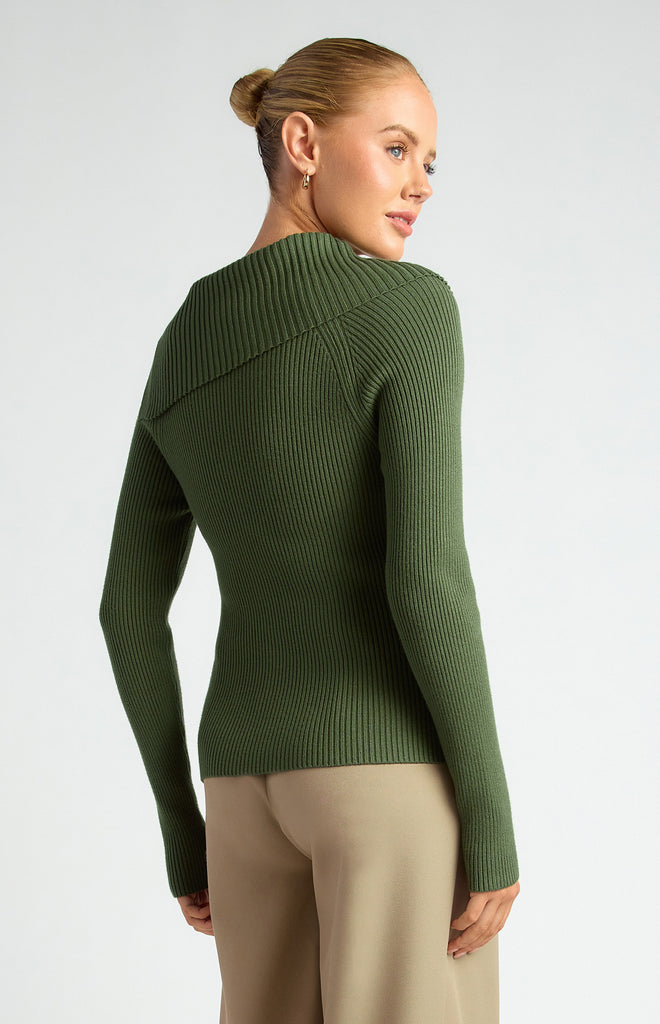 Albina Button Knit/Top - Moss