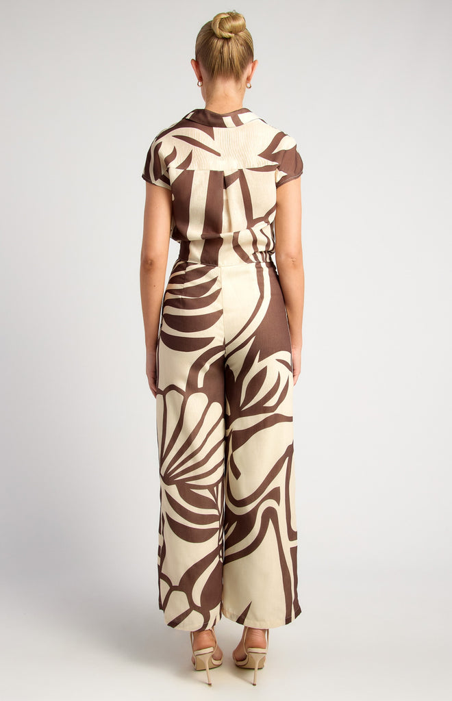 Bulant Tie Top & Pant Set - Espresso Shell Print