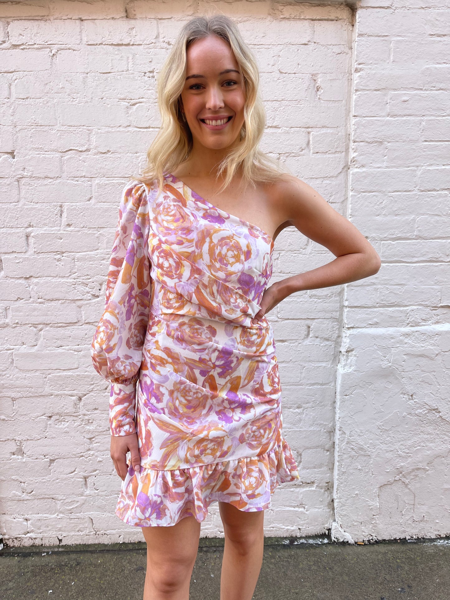 Like That Floral Single Sleeve Dress- Multi