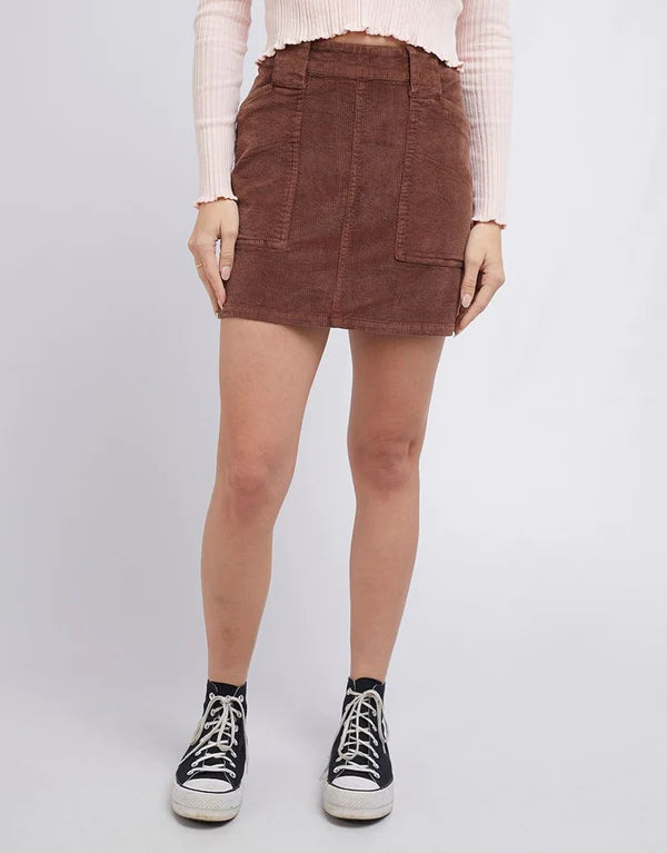 All About Eve Belle Cord Skirt - Brown