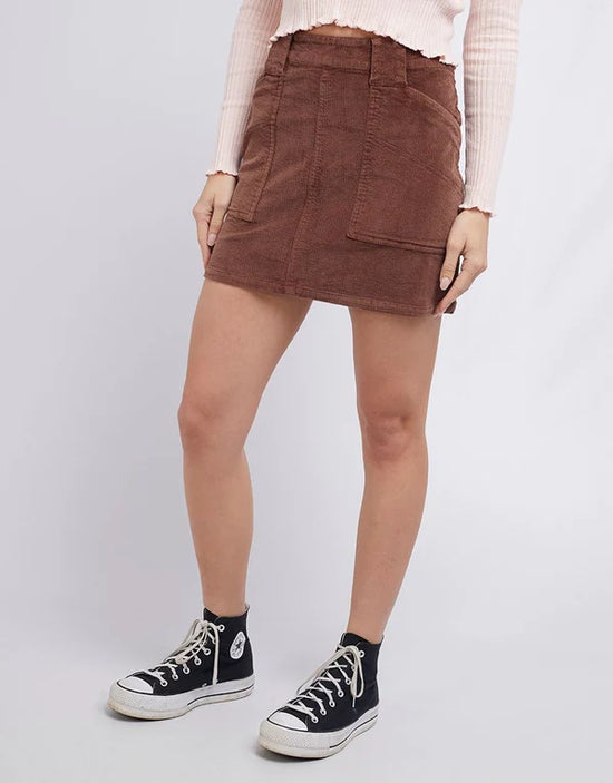 All About Eve Belle Cord Skirt - Brown