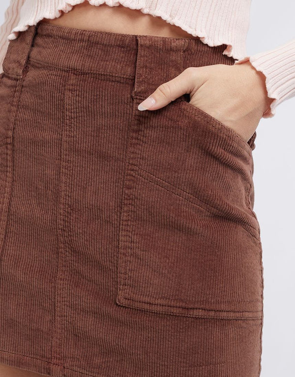All About Eve Belle Cord Skirt - Brown