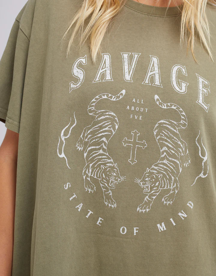 Savage Tee Dress - Khaki