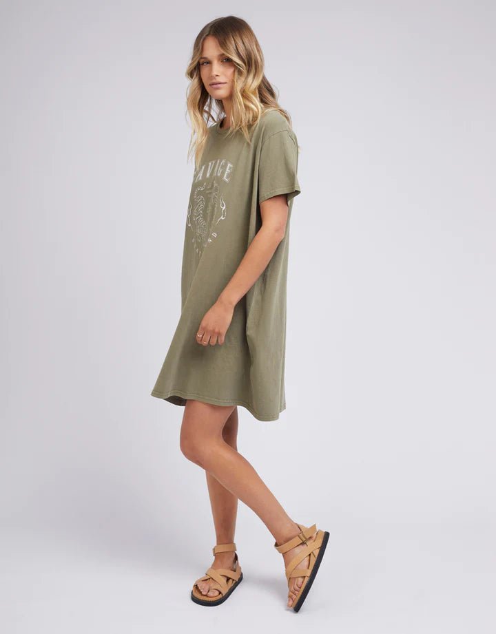 Savage Tee Dress - Khaki