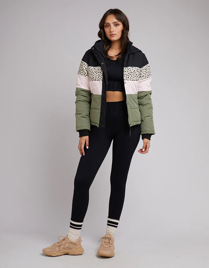 All About Eve Anderson Panel Puffer Jacket - Multi Coloured