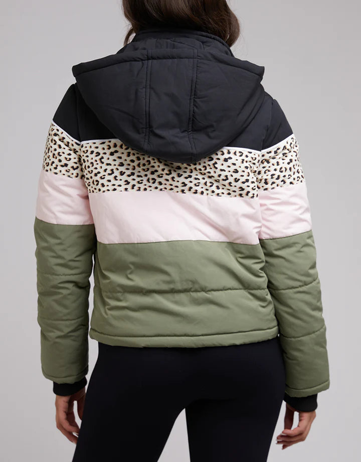 All About Eve Anderson Panel Puffer Jacket - Multi Coloured