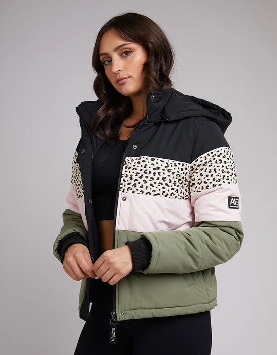 All About Eve Anderson Panel Puffer Jacket - Multi Coloured