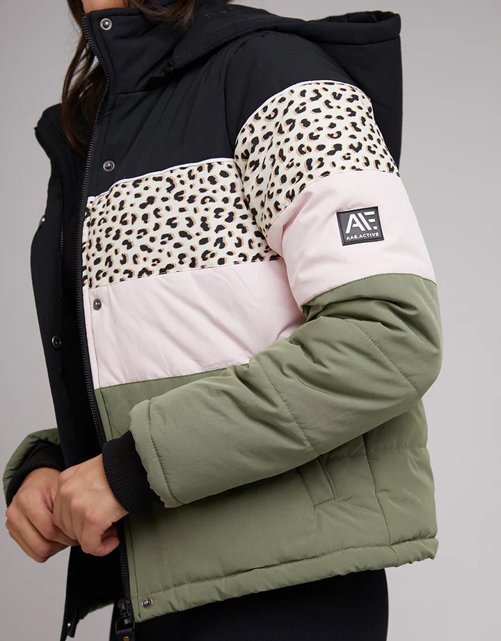 All About Eve Anderson Panel Puffer Jacket - Multi Coloured
