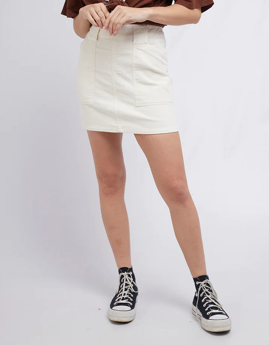 All About Eve Belle Cord Skirt - Vintage White