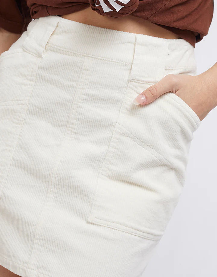 All About Eve Belle Cord Skirt - Vintage White