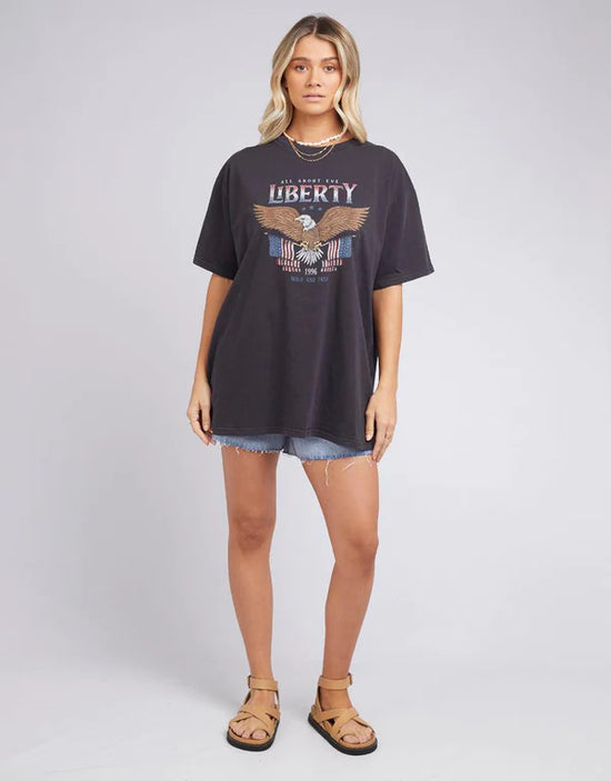 All About Eve American Eagle Tee - Washed Black