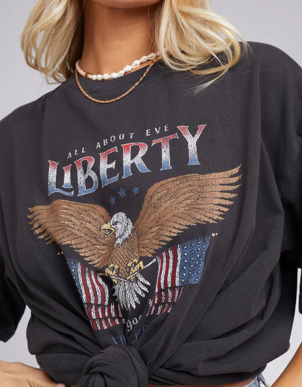 All About Eve American Eagle Tee - Washed Black