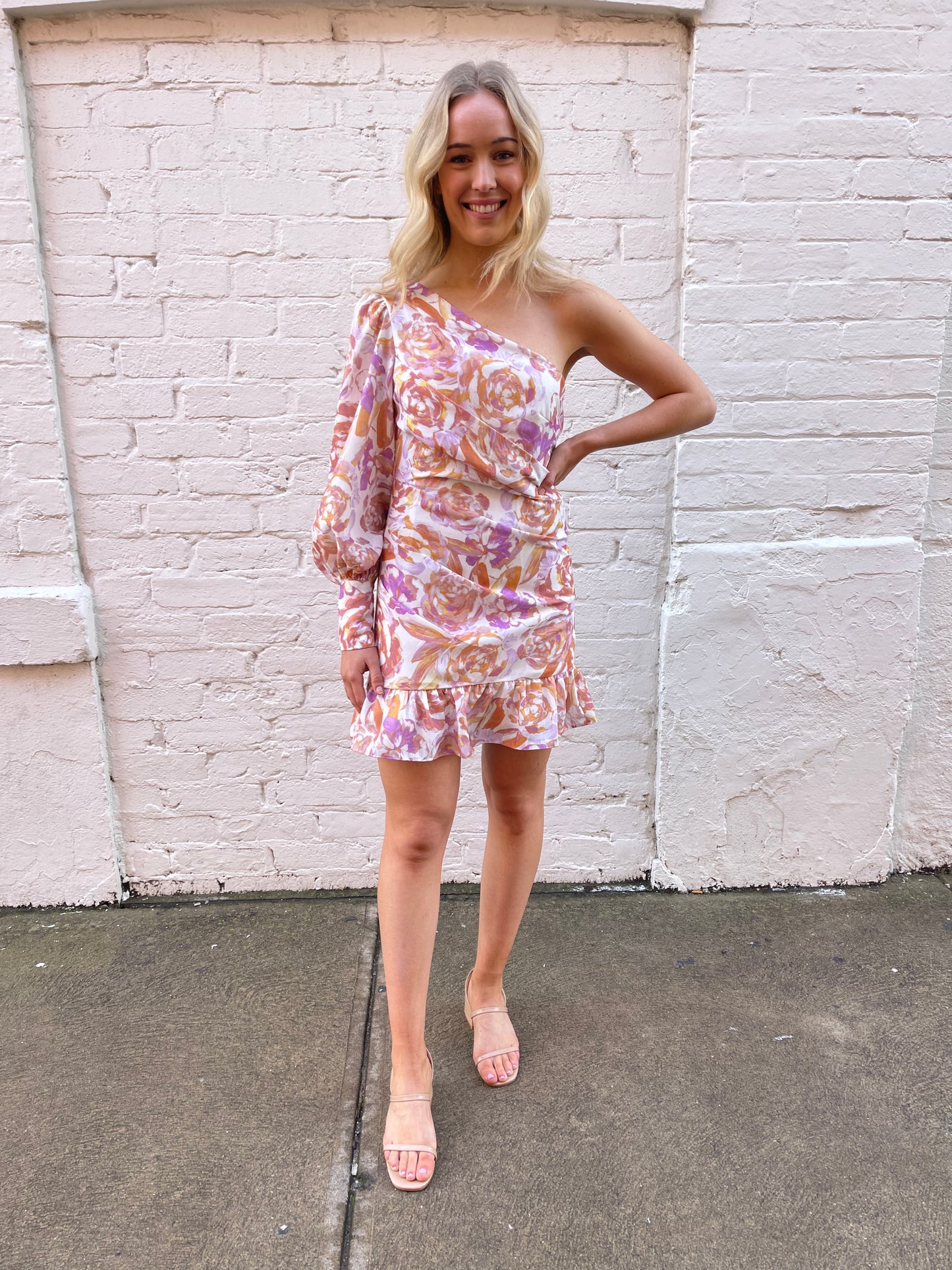 Like That Floral Single Sleeve Dress- Multi