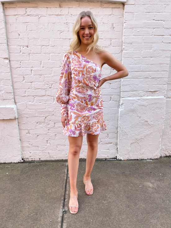 Like That Floral Single Sleeve Dress- Multi