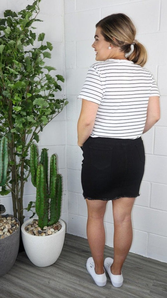 Oslo Denim Skirt - Black