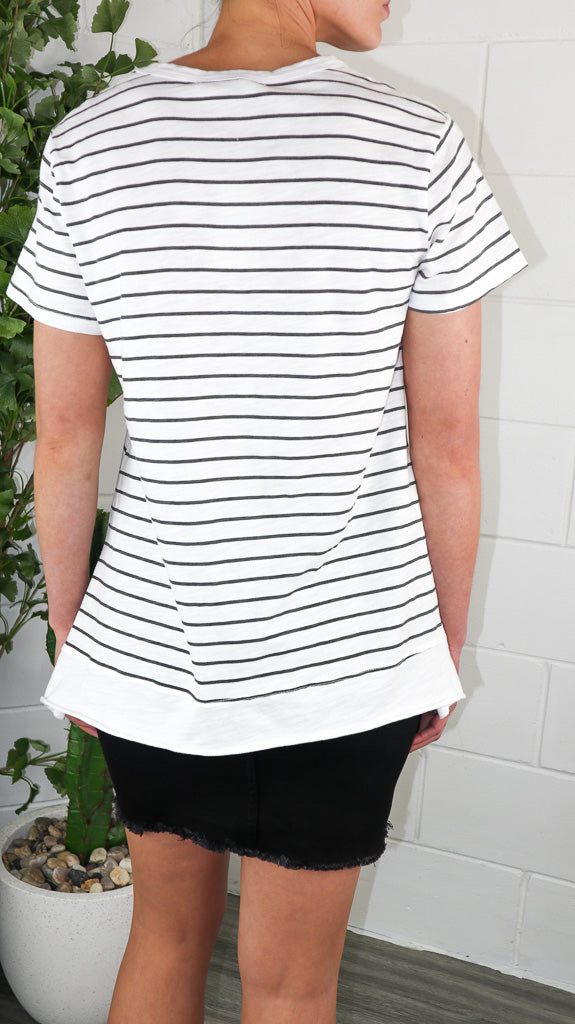 Load image into Gallery viewer, 3rd Story Austin Tee  - Navy Stripe
