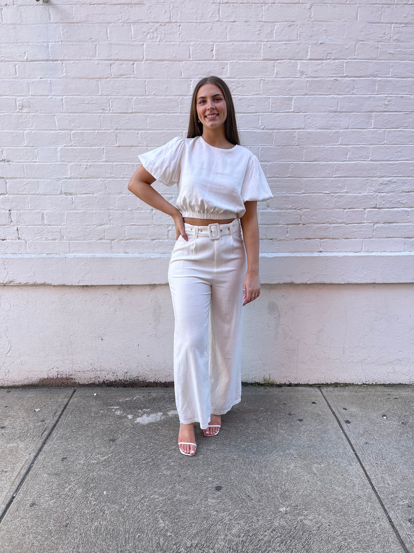 Stay Linen Blend Set - White