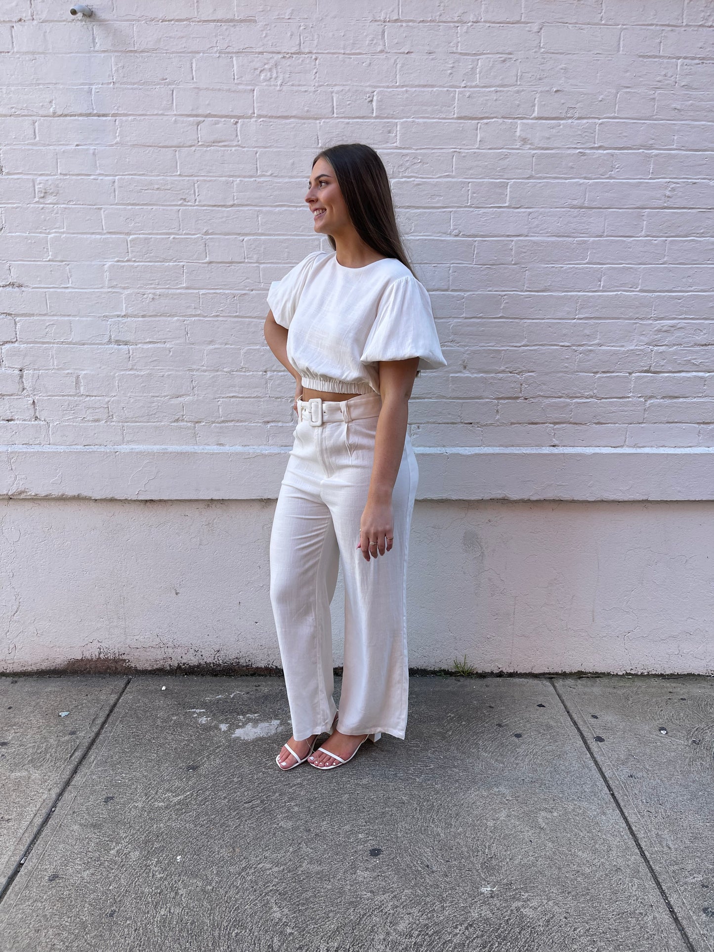 Stay Linen Blend Set - White