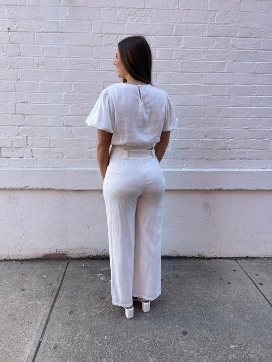 Stay Linen Blend Set - White