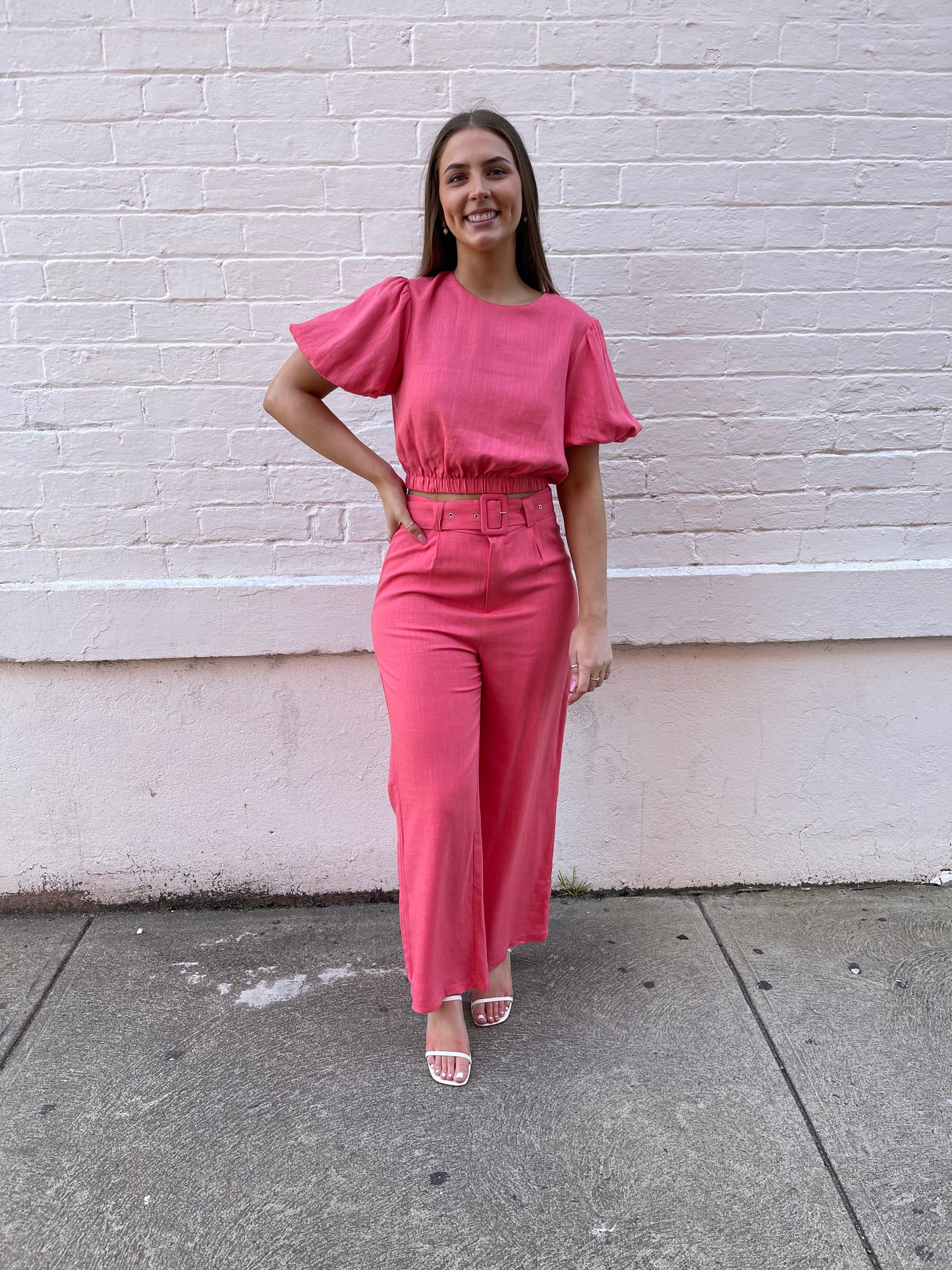 Stay Linen Blend Set - Watermelon