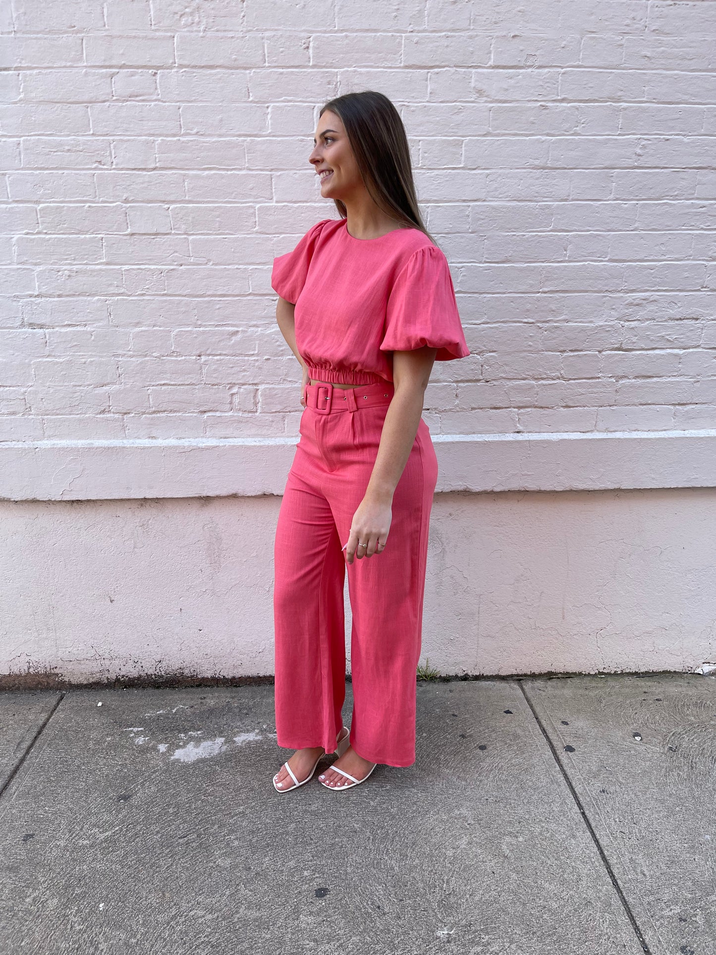 Stay Linen Blend Set - Watermelon