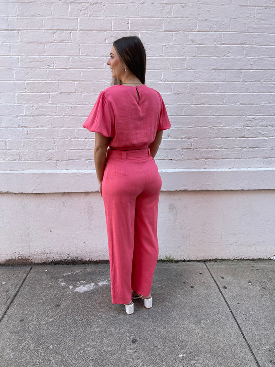Stay Linen Blend Set - Watermelon
