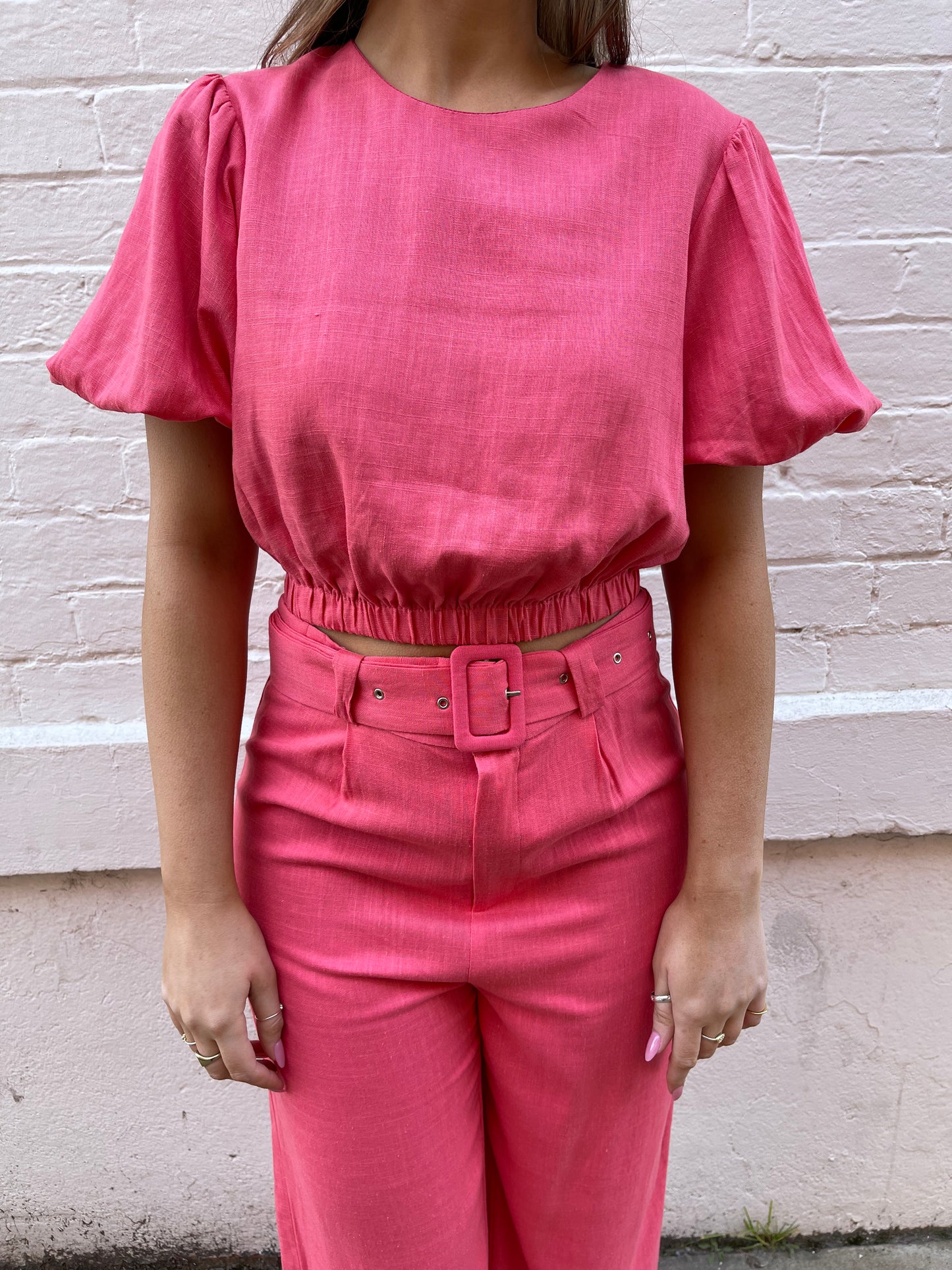 Stay Linen Blend Set - Watermelon