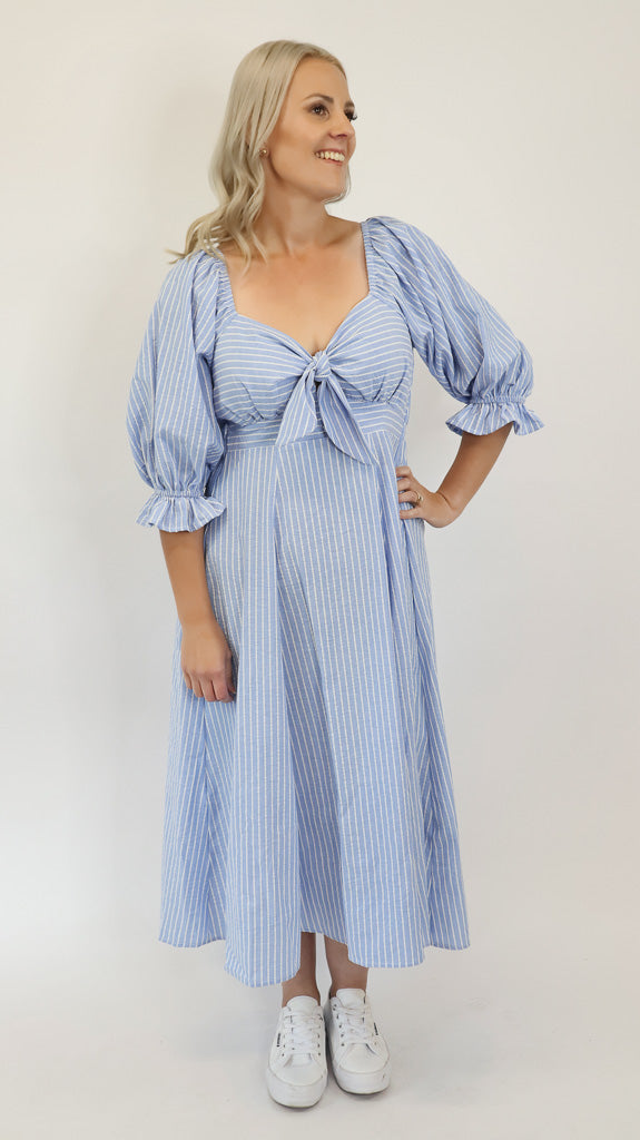 Teags Maxi Dress - Blue Stripe