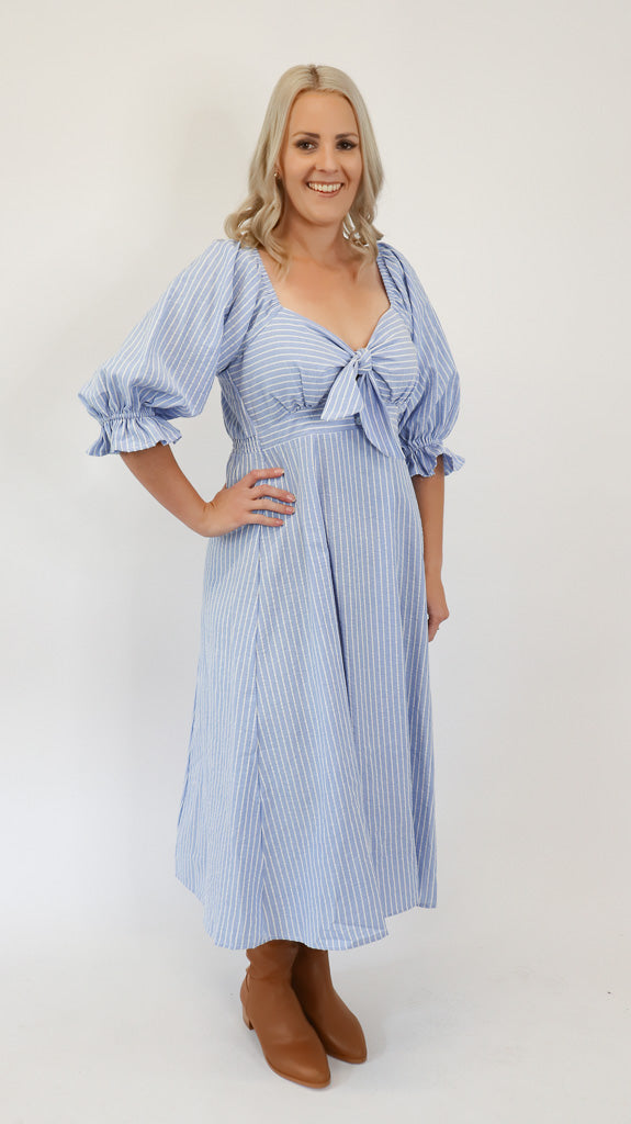 Teags Maxi Dress - Blue Stripe