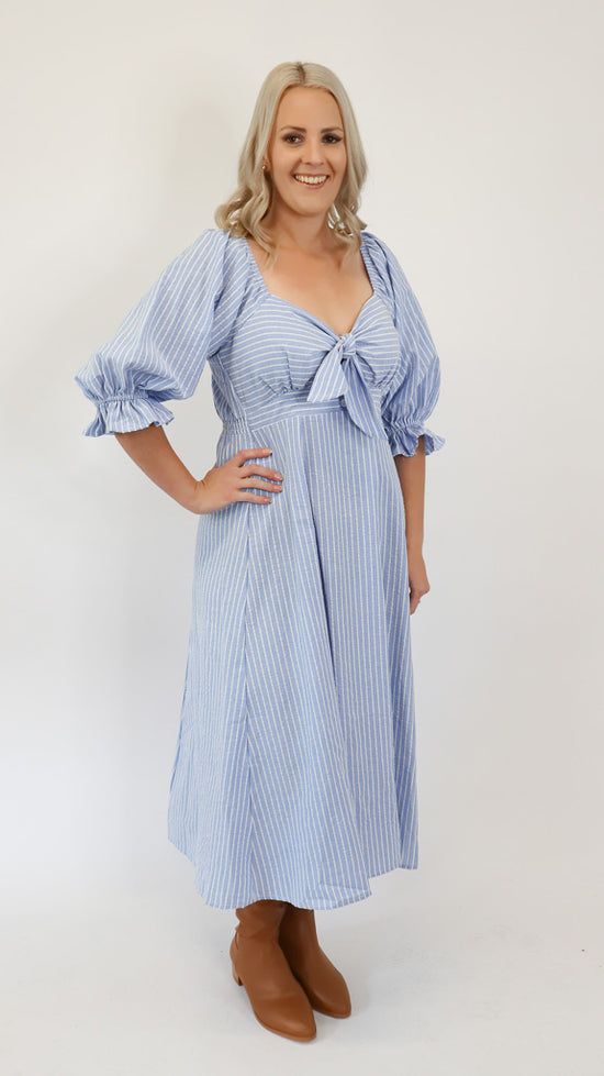 Teags Maxi Dress - Blue Stripe