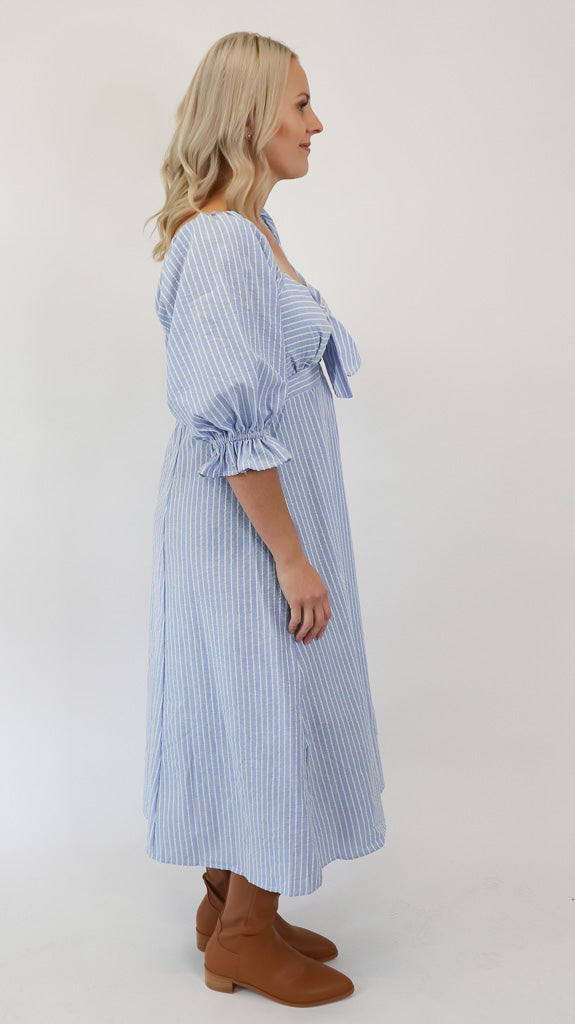 Teags Maxi Dress - Blue Stripe